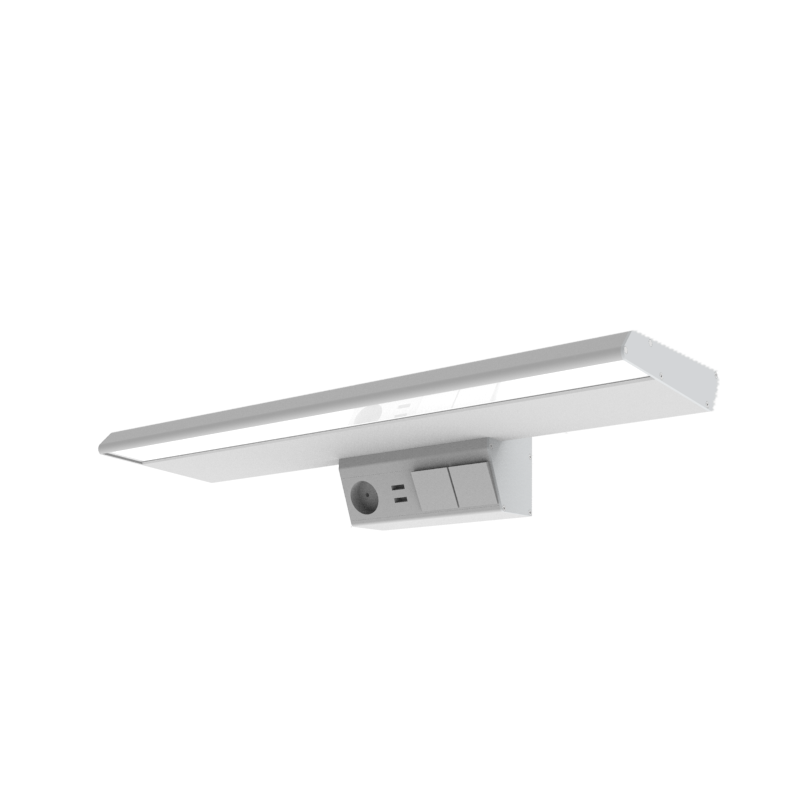 Светодиодный светильник VARTON прикроватный медицинский Fonix 605 мм О/Ч/М/Н-23/20/15/7 Вт с USB-портом, розеткой и 3 выключателями